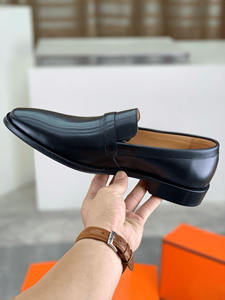 Chaussures Oxford en cuir pleine fleur avec semelle extérieure en caoutchouc/latex, doublure et tissu, toutes saisons, semelle intermédiaire en caoutchouc moussé, style rétro - Product Image 5