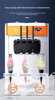 Machine à glaces automatique 3 saveurs, machine à glaces molles, machines à glaces commerciales pour les entreprises, camion de glaces