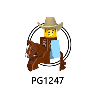 Pg8152 Loạt Phim Hoạt Hình Động Vật Xiếc Chú Hề Trang Phục Cao Bồi Dễ Thương Đáng Yêu Lắp Ráp Xây Dựng Khối Hình Trẻ Em Bộ Sưu Tập Đồ Chơi - Product Image 2