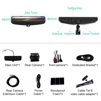 Caméra de tableau de bord pour voiture avec écran LCD 9,2 pouces 1080P, enregistreur de conduite, rétroviseur, double objectif arrière, WiFi, GPS, Android, USB