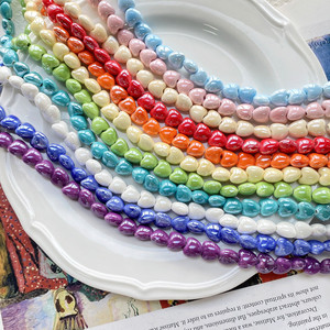 AB — perles colorées en céramique avec cœur, accessoires pour Bracelet et collier, pierres rondes en porcelaine pour la fabrication de bijoux, vente en gros, pièces - Product Image 4