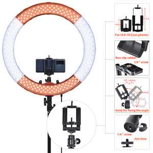 FOSOTO-Anneau lumineux LED RL18 de 18 pouces avec trépied, éclairage de photographie, lampe anneau de selfie, pour <span class=keywords><strong>Youtube</strong></span>, maquillage, Tik <span class=keywords><strong>Tok</strong></span> - Product Image 2