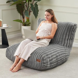 <b>Beanbag</b> Chair Extra Soft Removable Cover Versatile For Adults Children Elderly Bean <b>Fill</b> Gray - Product Image 1