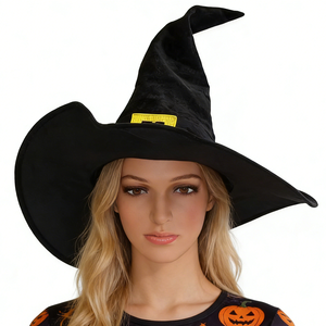 Halloween negro <span class=keywords><strong>de</strong></span> peluche <span class=keywords><strong>de</strong></span> alta alto gran hechicera <span class=keywords><strong>sombrero</strong></span> <span class=keywords><strong>de</strong></span> <span class=keywords><strong>bruja</strong></span> MHH145 - Product Image 3