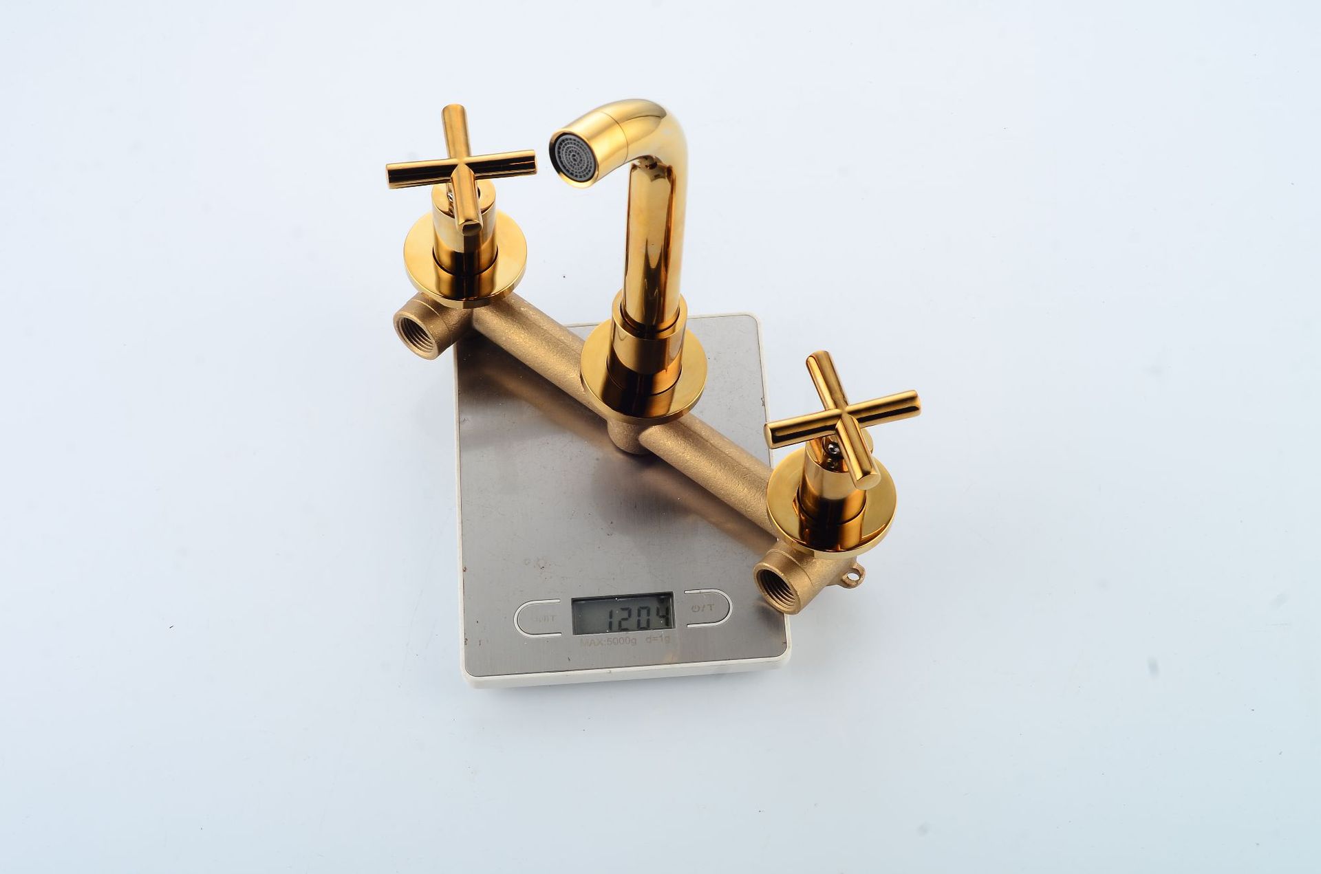 Luxury wall mounted brass double handle black Concealed  basin mixer faucet