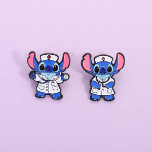 Broche de Aleación de Zinc con Diseño de Cachorro Azul de Anime, Pin de Enfermera y Doctor de Dibujos Animados, Accesorio para Ropa, Insignia de Nicho - Product Image 3