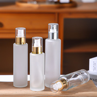 Flacon pompe vide pour lotion 20ml 30ml 40ml 50ml 60ml 80ml 100ml avec bouchon à vis, corps cylindrique transparent et givré, rechargeable