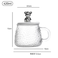 Tasses à café mignonnes et délicates avec cuillère et couvercles, résistantes à la chaleur, pour la maison, pour boire de l'eau, verres à marteau, verres à café