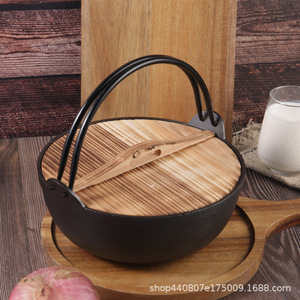 หม้อเหล็กหล่อขนาด 20 ซม. แบบไม่ติดกระทะ ชั้นเดียว สำหรับทำซุปและซูคิยากิ - Product Image 4