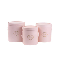Boîte cadeau en papier pour bouquet de fleurs, boîtes cadeaux pour fleurs avec couvercles, boîte portable pour fleurs en forme de baril