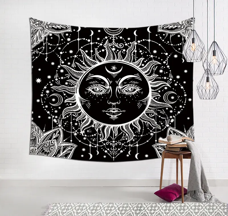 Amazon Hot Selling Tarot Tapestry Sun Star Moon Room Decoration Background Cloth Wall Hanging Holiday Decorations