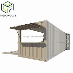 Magic Huis Geprefabriceerde Ontwerp 20ft Mini Winkel Container Container Kruidenier Winkel Koffie Container Winkel
