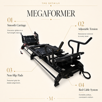 JOYFIT Luxury Megapro Reformer Peralatan Pilates Multifungsi untuk Latihan Inti, Mesin Reformer Pilates Kelas Komersial