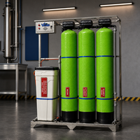 Système adoucisseur d'eau automatique haute efficacité 1,0T-1,5T/H à 3 réservoirs en PRV avec certification CE pour système de chaudière industrielle