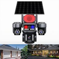 Kamera CCTV Solar 4G/WiFi Definisi Tinggi dengan 3 Lensa untuk Penggunaan Perusahaan & Rumah Tangga Kartu Memori Opsional untuk Keamanan Kantor