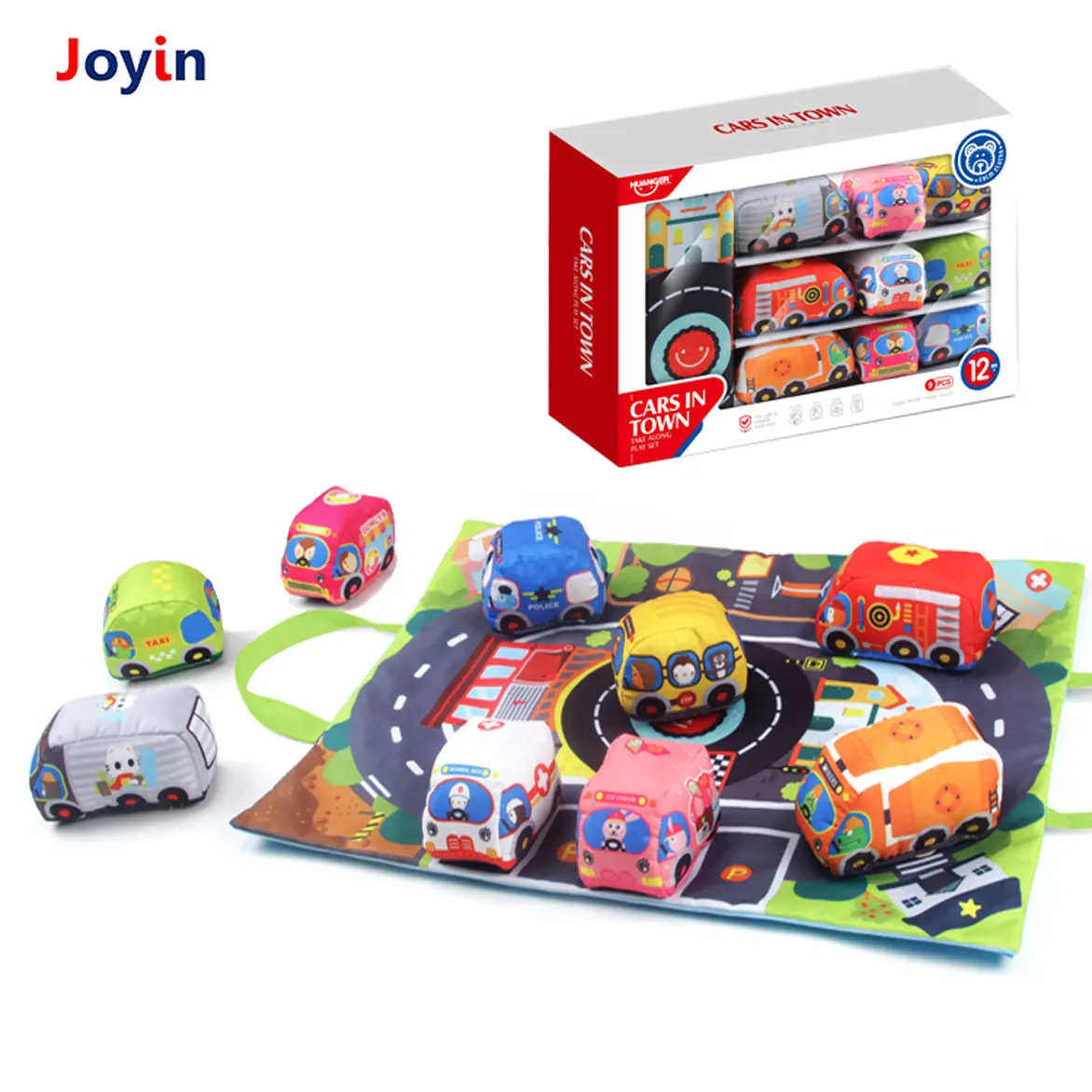 Özelleştirilmiş geri çekin araba Toddlers yumuşak peluş araç bebek oyun matı saklama çantası doğum günü hediyeleri