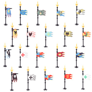 Kit de Blocs de Construction Médiévaux Chevalier Château Drapeau Templier Lion Loup Soldats Accessoires Bannière du Roi Support Briques Jouets - Product Image 5