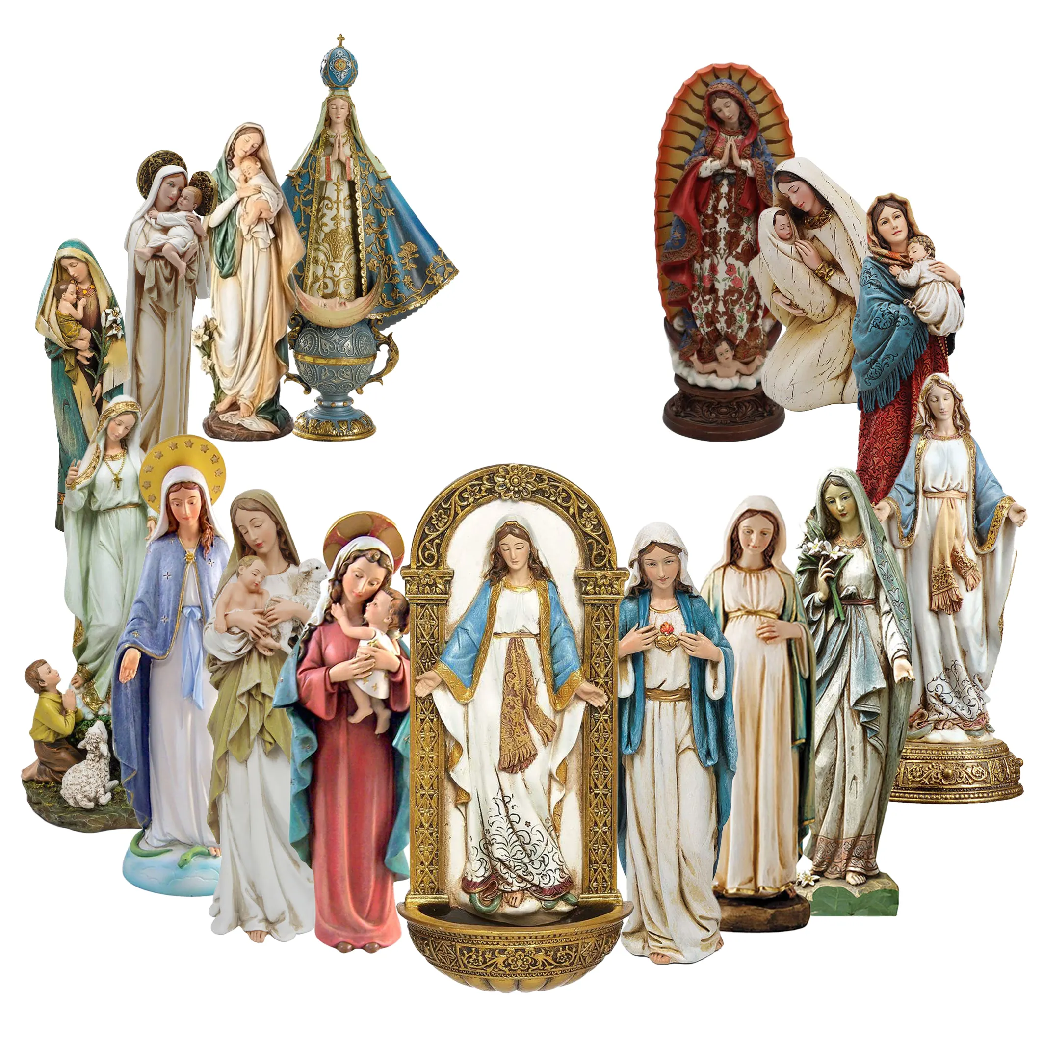 Articles cadeaux religieux bénis notre dame bénisse vierge marie statues de fatma résine baptême souvenir vierge marie statues