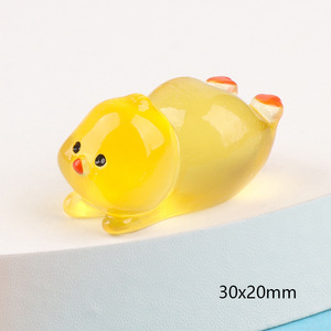 Bestseller : Breloques décoratives lumineuses en résine 3D en forme de poulet dodu, accessoires en colle crème tridimensionnelle, personnalisables - Product Image 6