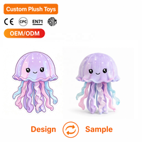 Peluche Méduse Personnalisée Haut de Gamme, Mignonne, Rembourrée en Coton PP et Polyester, Fourniture en Gros OEM, Cadeau Promotionnel, Faveur de Fête pour Enfants
