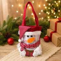 Weihnachtsgeschenktüte mit 3D-Figur von Weihnachtsmann, Schneemann und Rentier, Süßigkeiten-Tragetasche für Feiertagspartys und Dekoration