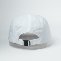 Vente en gros Chapeau de camp à 5 panneaux en nylon 100% Chapeau de pluie avec logo personnalisé Casquette à 5 panneaux avec logos imprimés personnalisés