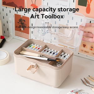 Caja de Almacenamiento de Plástico de 2 Niveles, Tipo Maleta, para <span class=keywords><strong>Manicura</strong></span>, Arte, Estudiantes, Artículos Diversos y Herramientas - Product Image 2
