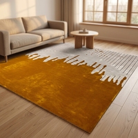 High Quality Handmade Acrylic Carpet Living Room Large Dark Yellow Color Wholesale Price Area Rugs
