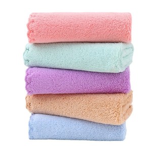 Coral Fleece Face Towel 25x25cm Square Quick Dry Absorbent Baby Washcloth For Newborn Kindergarten - Product Image 3