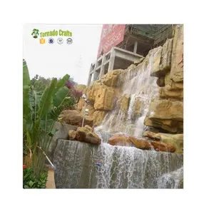 Mini fuente de agua decorativa para interiores, roca de piedra de cascada con decoración de estanque, directo de fábrica china