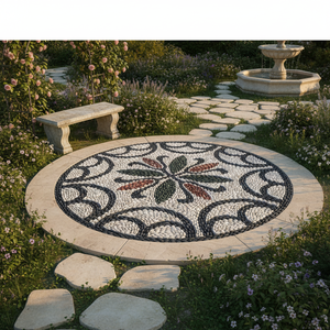 Installation gratuite de mosaïque extérieure en pierre Art Pebble Mosaic Stone pour l'aménagement paysager européen - Product Image 3