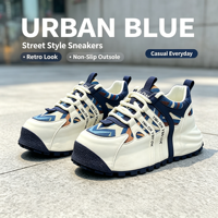 Baskets rétro à plateforme pour hommes, tige en tissu géométrique, à lacets, chaussures décontractées pour la marche, 3 couleurs disponibles
