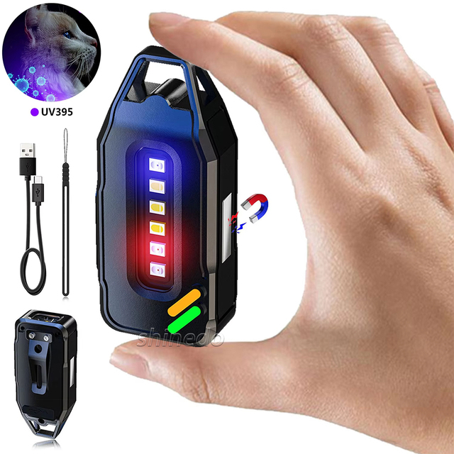 Small Powerful Hand Led Key Chain Flashlight Portable 300 Lumen Clip Searchlight Magnetic Mini Pocket Keychain Torch Flash Light