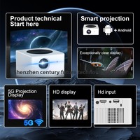 Projecteur intelligent Android 13 1080p CRT sans fil pour écran extérieur, idéal pour chambre à coucher et téléphone portable