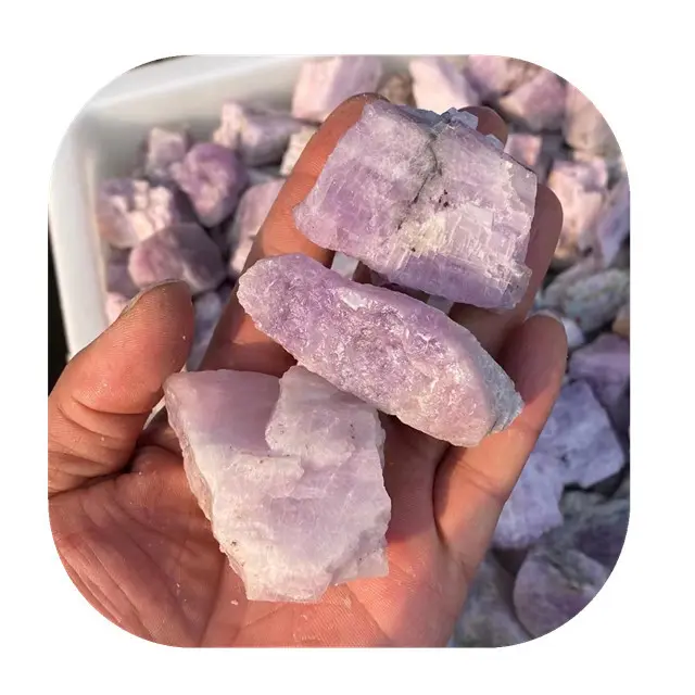 Kunzite pedra preciosa natural roxa, pedras preciosas para cura de minerais recém-chegados