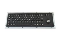 Clavier industriel robuste en acier inoxydable noir, étanche IP65, avec pavé tactile et trackball, filaire