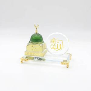High-Quality Transparent Crystal Glass Qibla Temple <b>Statue</b> Muslim <b>Religious</b> Holiday Gift Durable Reusable Indoor Use Souvenir - Product Image 1
