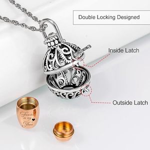 Collar con Urna <span class=keywords><strong>de</strong></span> Flores Huecas <span class=keywords><strong>para</strong></span> Cenizas <span class=keywords><strong>de</strong></span> Mascotas, Colgante Conmemorativo '<span class=keywords><strong>Para</strong></span> <span class=keywords><strong>Siempre</strong></span> en Mi Corazón', Joyería <span class=keywords><strong>de</strong></span> Cremación, Regalo Personalizado - Product Image 3