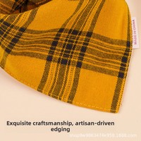 Bavoir triangulaire en coton pour bébé, style foulard, avec boutons-pression, double couche, motif à carreaux, absorption d'eau, toutes saisons, nouveau-né
