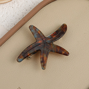 Al por mayor Pinzas y pasadores para el pelo de acetato, acrílico y con diseño de estrella de mar, estrella de primavera y leopardo, estilo dulce para mujer - Product Image 5