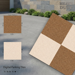 Carreaux de sol en porcelaine rustique mate 400x400mm, antidérapants, 12mm, pour extérieur, usage intensif, fabriqués en Inde - Product Image 2