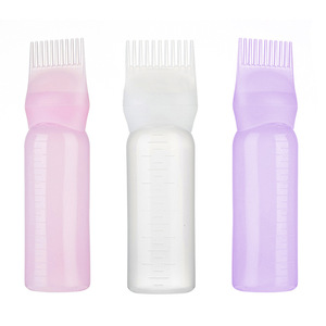 Botella para Tinte de Cabello con Peine para Mezclar Colores, 100g, Plástico, Herramienta para el Cuidado del Cabello en Salón y Hogar - Product Image 1
