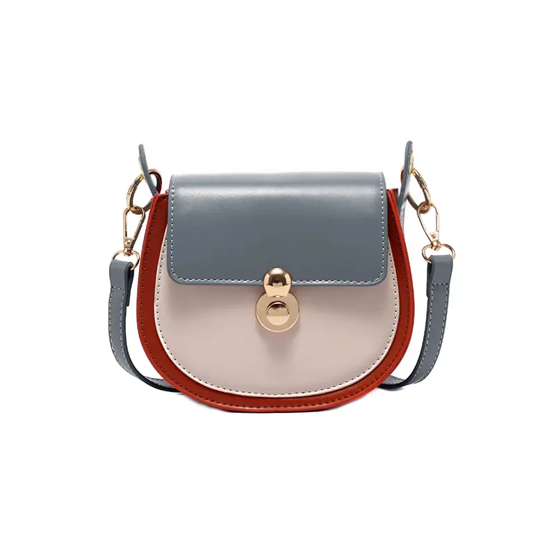 2021 New Arrivals Contrast Color Luxury PU Leather Ladies Crossbody Shoulder Purses and Handbags Women