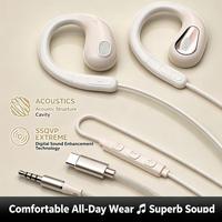 Auriculares con cable de 3.5mm y auriculares con cable tipo C, auriculares de clip para la oreja, auriculares de clip abiertos con micrófono incorporado para uso diario