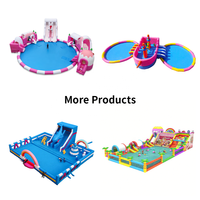 Lilytoys géant château blanc parc gonflable parc aquatique terrestre portable toboggan gonflable avec piscine pour l'extérieur
