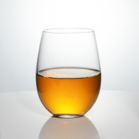 Verre à vin en plastique incassable de 16 oz, gobelet sans pied réutilisable, transparent comme du cristal, pour boissons et eau, avec logo personnalisé