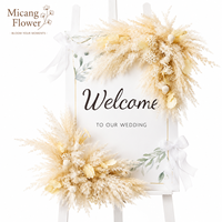 Groothandel Realistische Verse Bruidssalon Achtergrond Hoekboog Bloemige Boho Pampas Bloemarrangement Gedroogde Bloemen Decoratie
