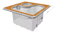 Piscine flottante gonflable portable avec filet de protection anti-méduse pour océan, mer, bateau, yacht