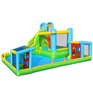 Glissière gonflable professionnelle personnalisée OEM à vendre, château de saut de <span class=keywords><strong>garde</strong></span>-<span class=keywords><strong>corps</strong></span> gonflable avec grande piscine, fête de terrain de football - Product Image 1