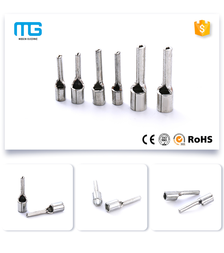 MG Cheap Price Naked Non-Insulated Pin Connector Terminal Cable Lugs Pin Type